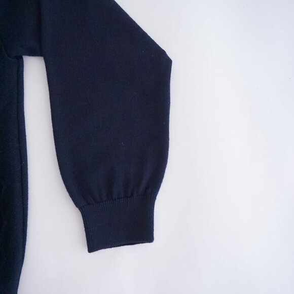 '90s Navy 3D Coogi Biggie Cosby Fine Knit 50% Wool button Up Cardigan Sweater L - Picture 9 of 9